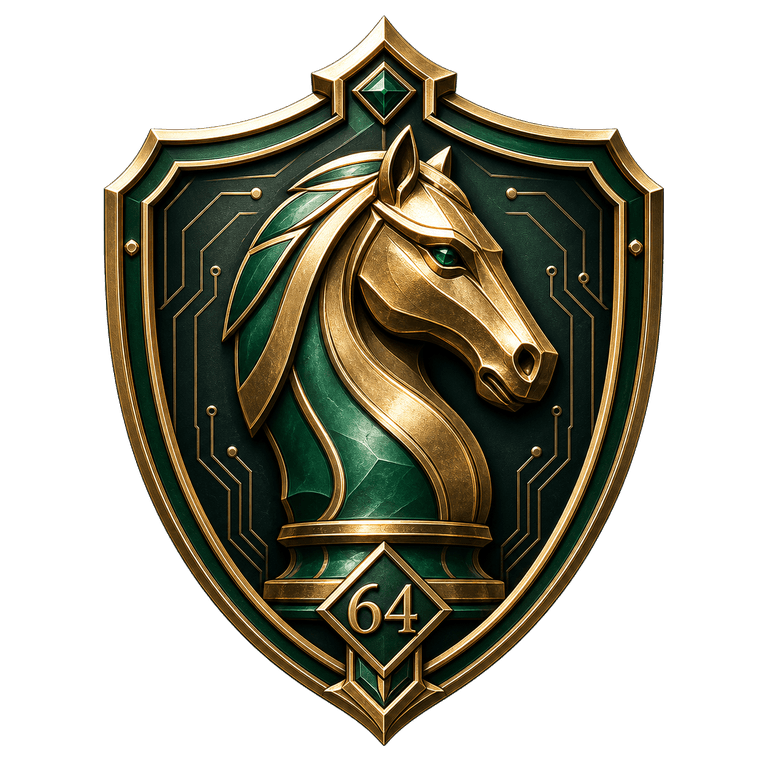Level 64 premium right-facing knight logo